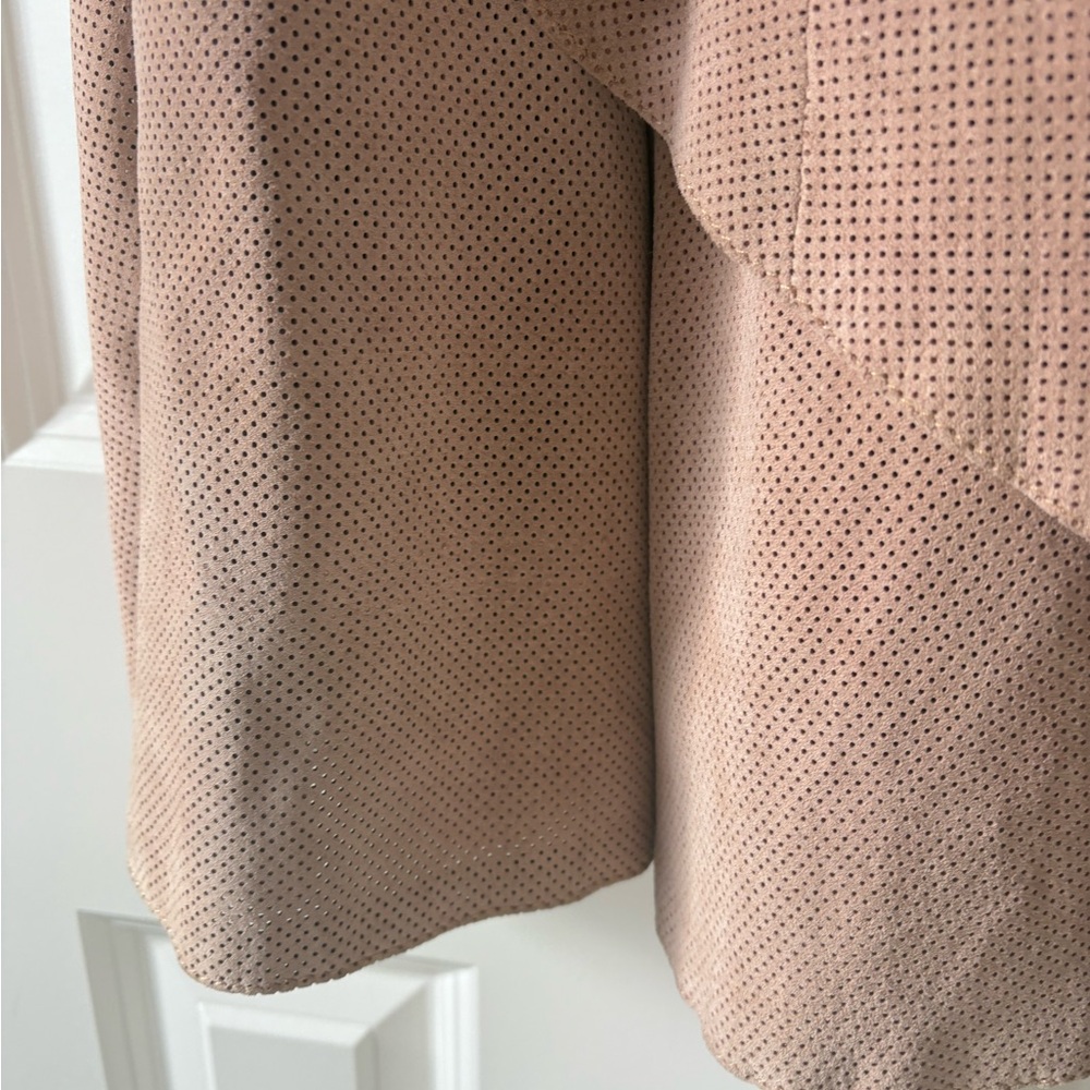 Vintage Made in Italy Perforated Suede Skirt Blush Pink - Picture 7 of 14